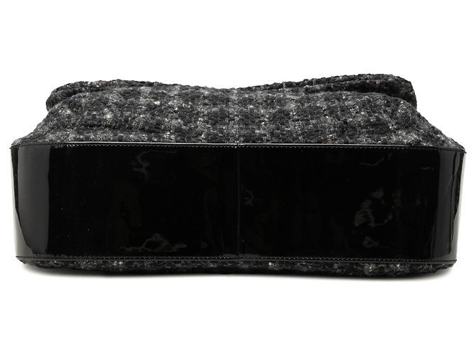Chanel Black CC Tweed Top Handle Flap Noir - vue 3