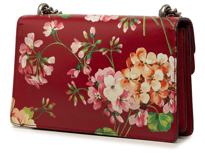 Borsa a tracolla Gucci Dionysus Blooms in pelle di vitello rossa Medium Rosso - vista 2