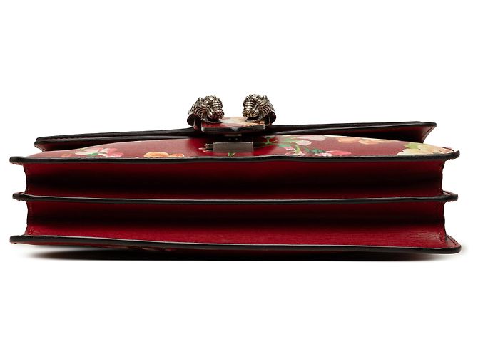 Borsa a tracolla Gucci Dionysus Blooms in pelle di vitello rossa Medium Rosso - vista 3