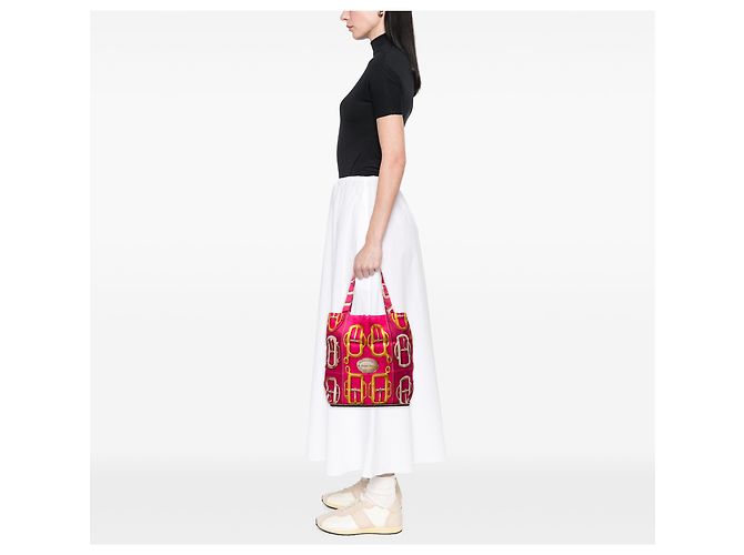 Hermès Pink Bouclerie D Attelage Silky Pop Tote Rosa - vista 9