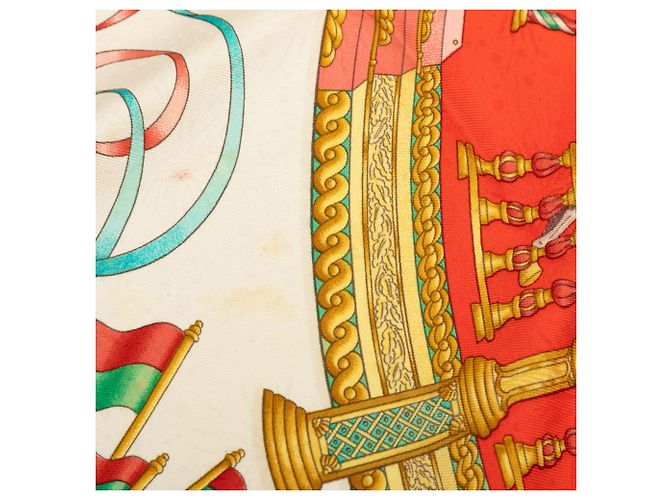 Hermès Red Luna Park Silk Scarf 90 - view 10