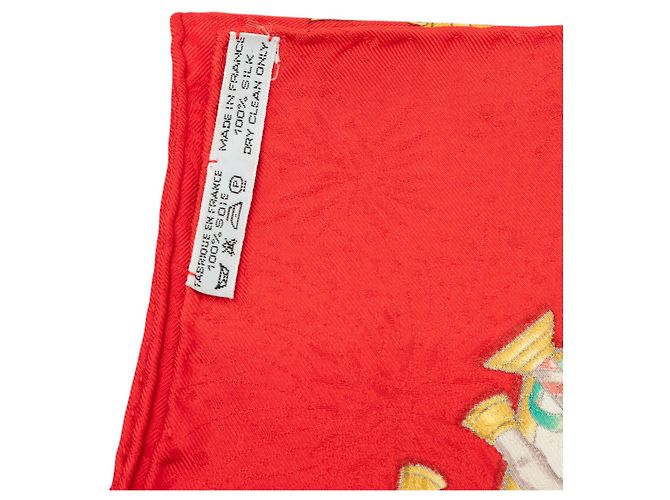 Hermès Red Luna Park Silk Scarf 90 - view 4