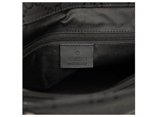 Bamboo Bolsa de mão Gucci em nylon GG preto com bambu - vista 5