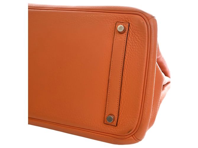 Hermès Orange Clemence Birkin Retourne 35 Naranja - vista 10