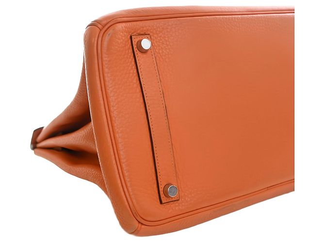 Hermès Orange Clemence Birkin Retourne 35 Naranja - vista 11