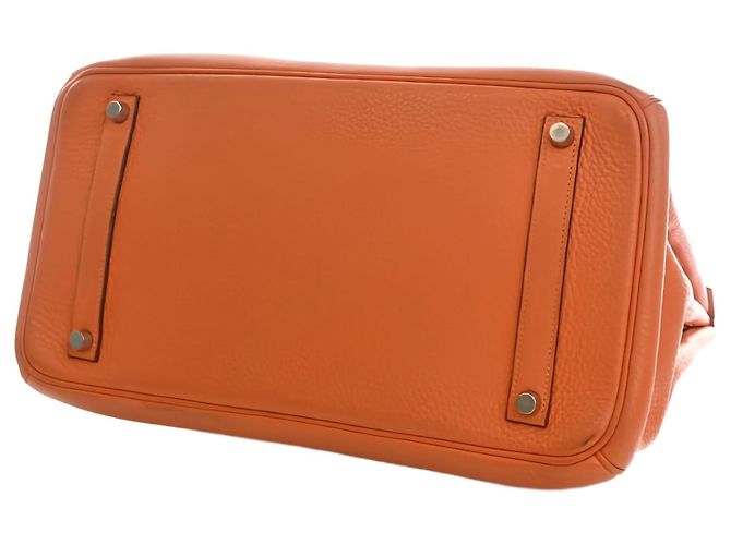Hermès Orange Clemence Birkin Retourne 35 Naranja - vista 12
