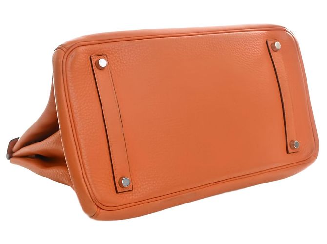 Hermès Orange Clemence Birkin Retourne 35 Naranja - vista 13