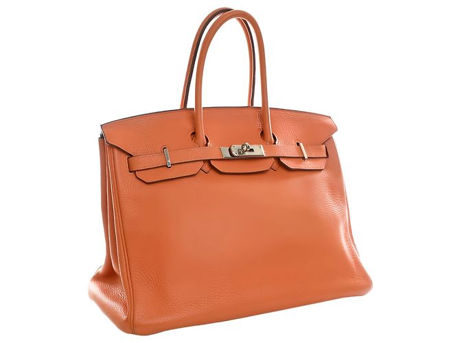 Hermès Orange Clemence Birkin Retourne 35 Naranja - vista 15