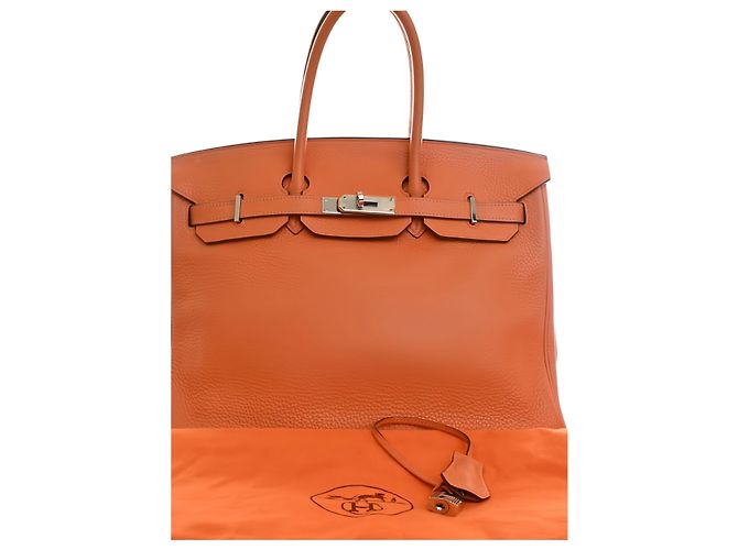 Hermès Orange Clemence Birkin Retourne 35 Naranja - vista 4