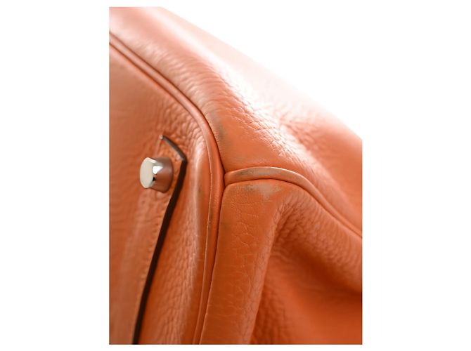 Hermès Orange Clemence Birkin Retourne 35 Naranja - vista 6
