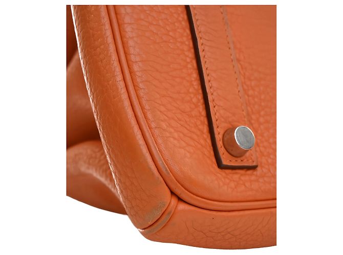 Hermès Orange Clemence Birkin Retourne 35 Naranja - vista 7