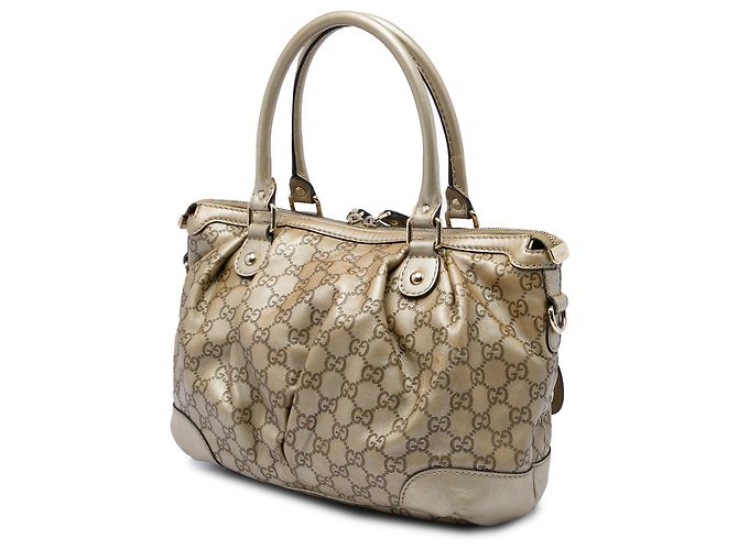 Borsa Gucci Gold Guccissima Sukey Satchel D'oro - vista 2