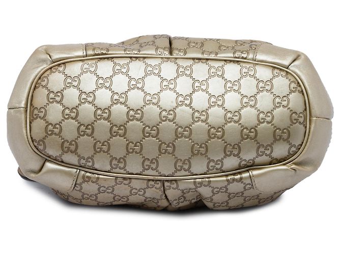 Borsa Gucci Gold Guccissima Sukey Satchel D'oro - vista 3
