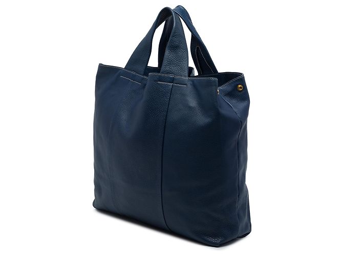 Prada Blue Vitello Daino Shopper Tote Dark blue - view 2