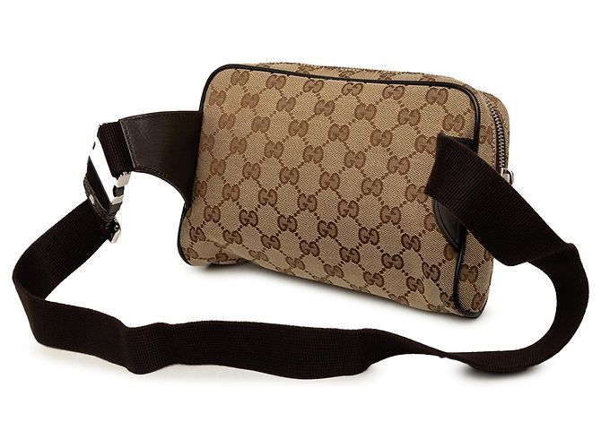 Borsa a cintura Gucci in tela GG beige - vista 2