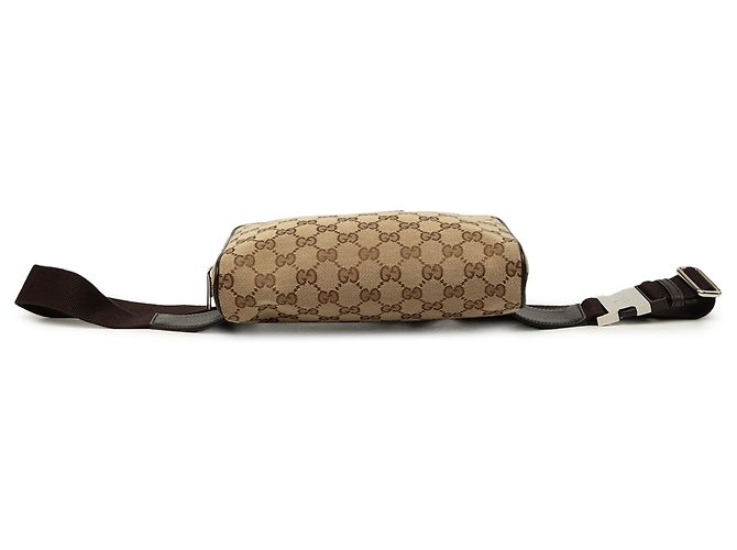 Borsa a cintura Gucci in tela GG beige - vista 3
