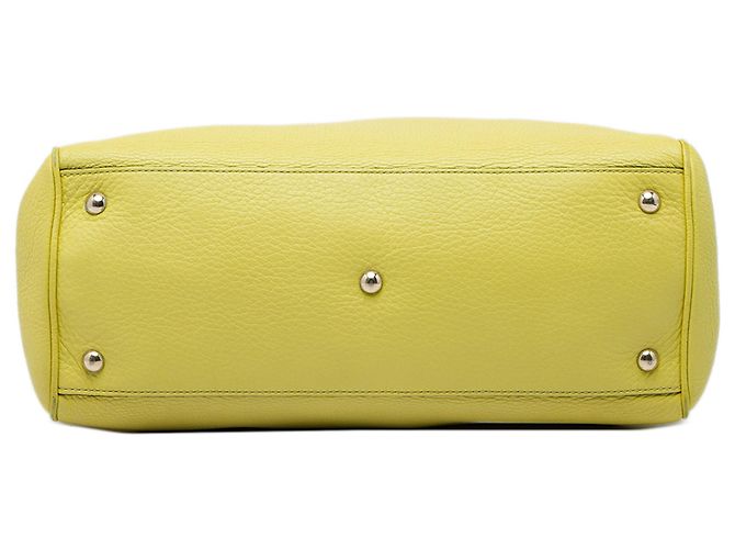 Borsa Gucci Yellow Medium Calfskin Bamboo Shopper Satchel Giallo - vista 3