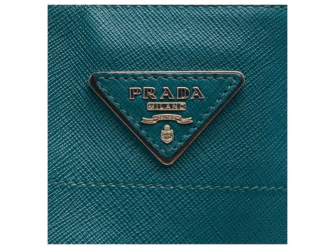 Bolso Tote Prada Blue Saffiano Soft Triple Pocket Azul - vista 5