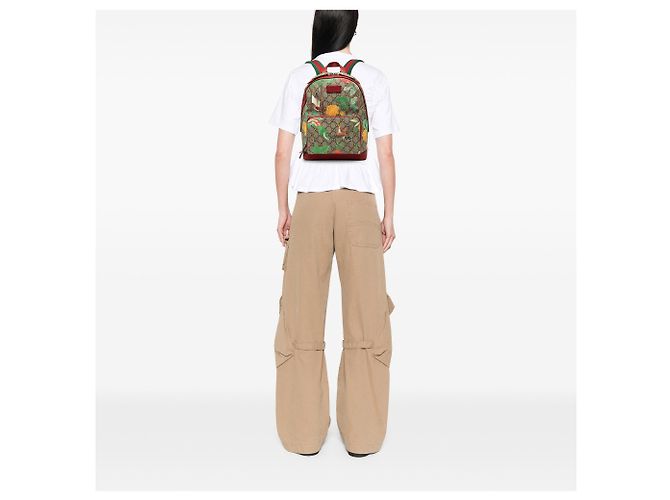 Gucci Beige Small GG Supreme Web Tian Rucksack - Ansicht 7