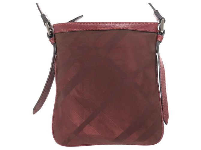 Burberry Schultertasche Check-Muster Bordeaux - Ansicht 2