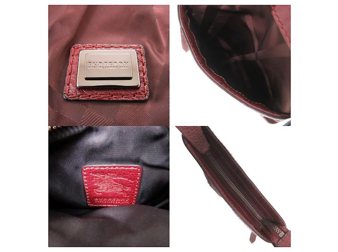 Burberry Schultertasche Check-Muster Bordeaux - Ansicht 6