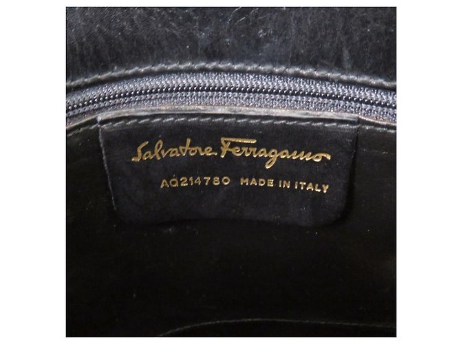 Borsa a tracolla in pelle nera Salvatore Ferragamo Nero - vista 9