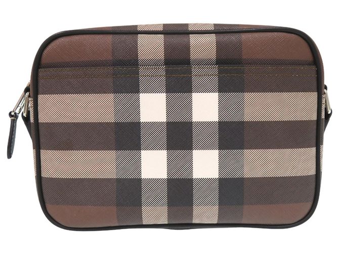 Bolsa de Ombro em Couro Burberry Paddy Nova Check Marrom Preto Branco - vista 2