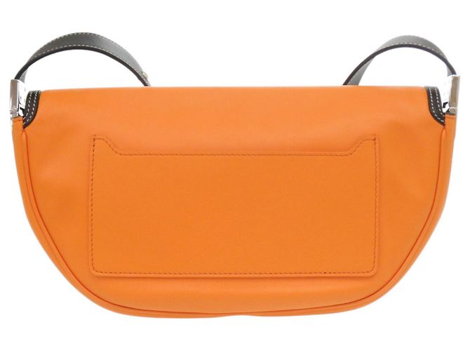 Borsa a tracolla in pelle Burberry Olympia Nero Arancione - vista 2