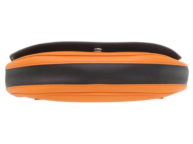 Borsa a tracolla in pelle Burberry Olympia Nero Arancione - vista 3