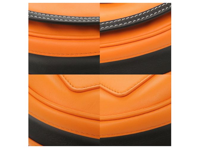 Borsa a tracolla in pelle Burberry Olympia Nero Arancione - vista 4