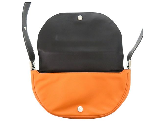 Borsa a tracolla in pelle Burberry Olympia Nero Arancione - vista 5