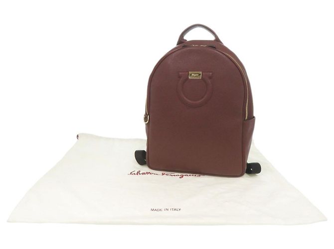 Salvatore Ferragamo Gancini Leder-Rucksack Bordeaux - Ansicht 2