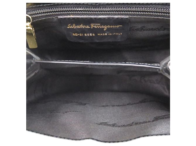 Borsa in pelle Gancini Salvatore Ferragamo Nero - vista 7