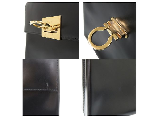 Borsa in pelle Gancini Salvatore Ferragamo Nero - vista 9