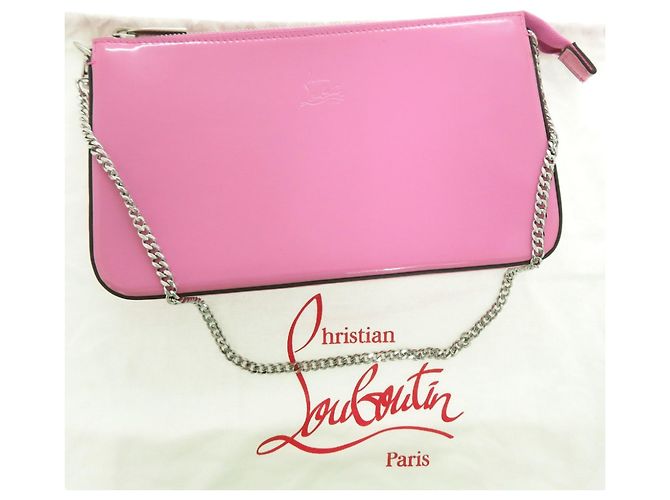 Borsa a tracolla con catena Christian Louboutin LOUBILA in rosa - vista 2
