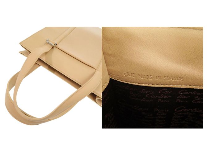 Borsa Tote Cartier Cabochon in pelle beige - vista 10