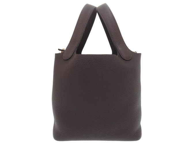 Hermès Sac à main Hermes Picotin Lock PM 18 Marron Damier ebène - vue 2