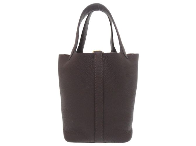 Hermès Sac à main Hermes Picotin Lock PM 18 Marron Damier ebène - vue 5
