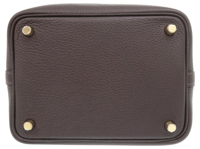 Hermès Sac à main Hermes Picotin Lock PM 18 Marron Damier ebène - vue 6