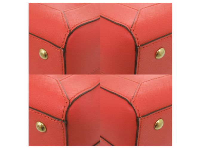 Bolso de mano MCM 2-Way Logo Leather Red Roja - vista 4