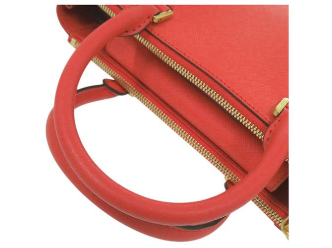 Bolso de mano MCM 2-Way Logo Leather Red Roja - vista 7