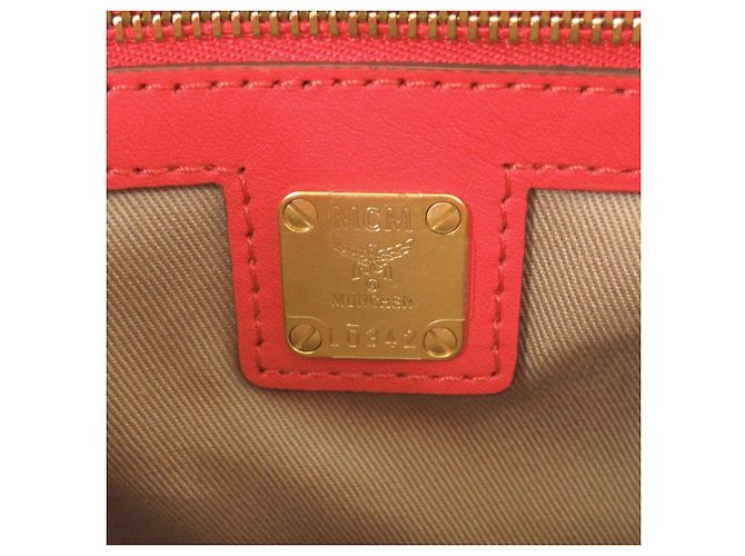 Bolso de mano MCM 2-Way Logo Leather Red Roja - vista 9