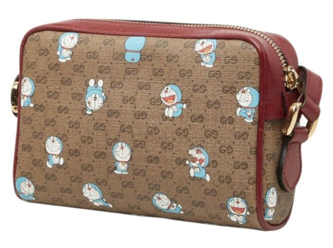 Borsa a tracolla Mini GG Supreme Gucci x Doraemon Marrone Bordò - vista 2
