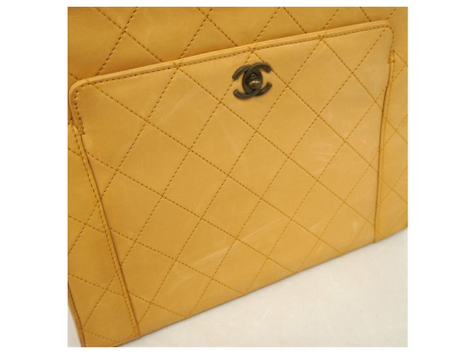 Chanel Matelassé Leder Tote Bag Beige - Ansicht 10