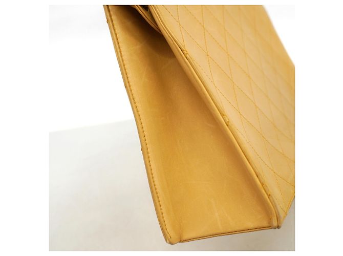 Chanel Matelassé Leder Tote Bag Beige - Ansicht 7