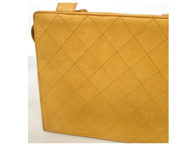 Chanel Matelassé Leder Tote Bag Beige - Ansicht 9
