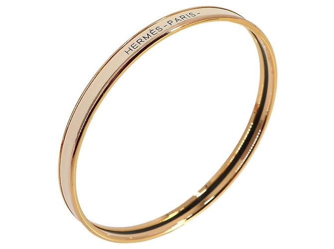 Hermès Hermes Uni Emaille-Armband in Crème Rose Gold Golden Roh - Ansicht 4