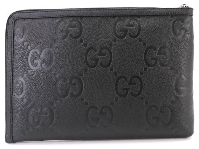 Gucci Jumbo GG Document Case Clutch Handtasche Schwarz - Ansicht 3