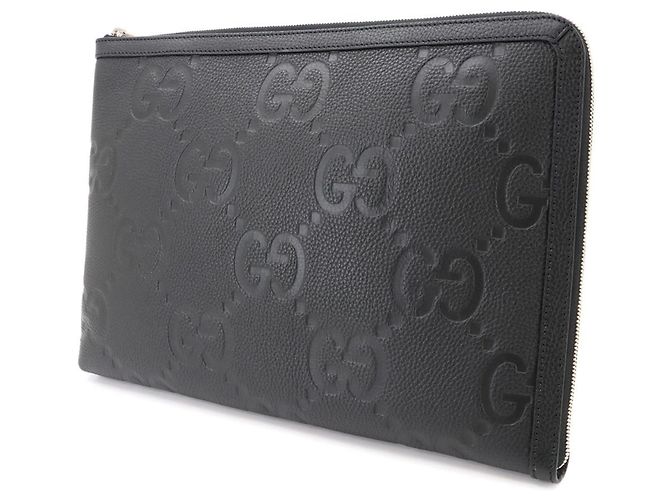 Gucci Jumbo GG Document Case Clutch Handtasche Schwarz - Ansicht 8