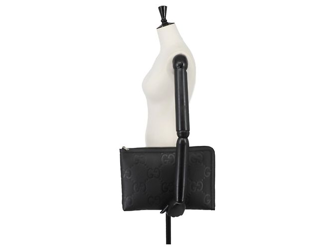 Gucci Jumbo GG Document Case Clutch Handtasche Schwarz - Ansicht 9